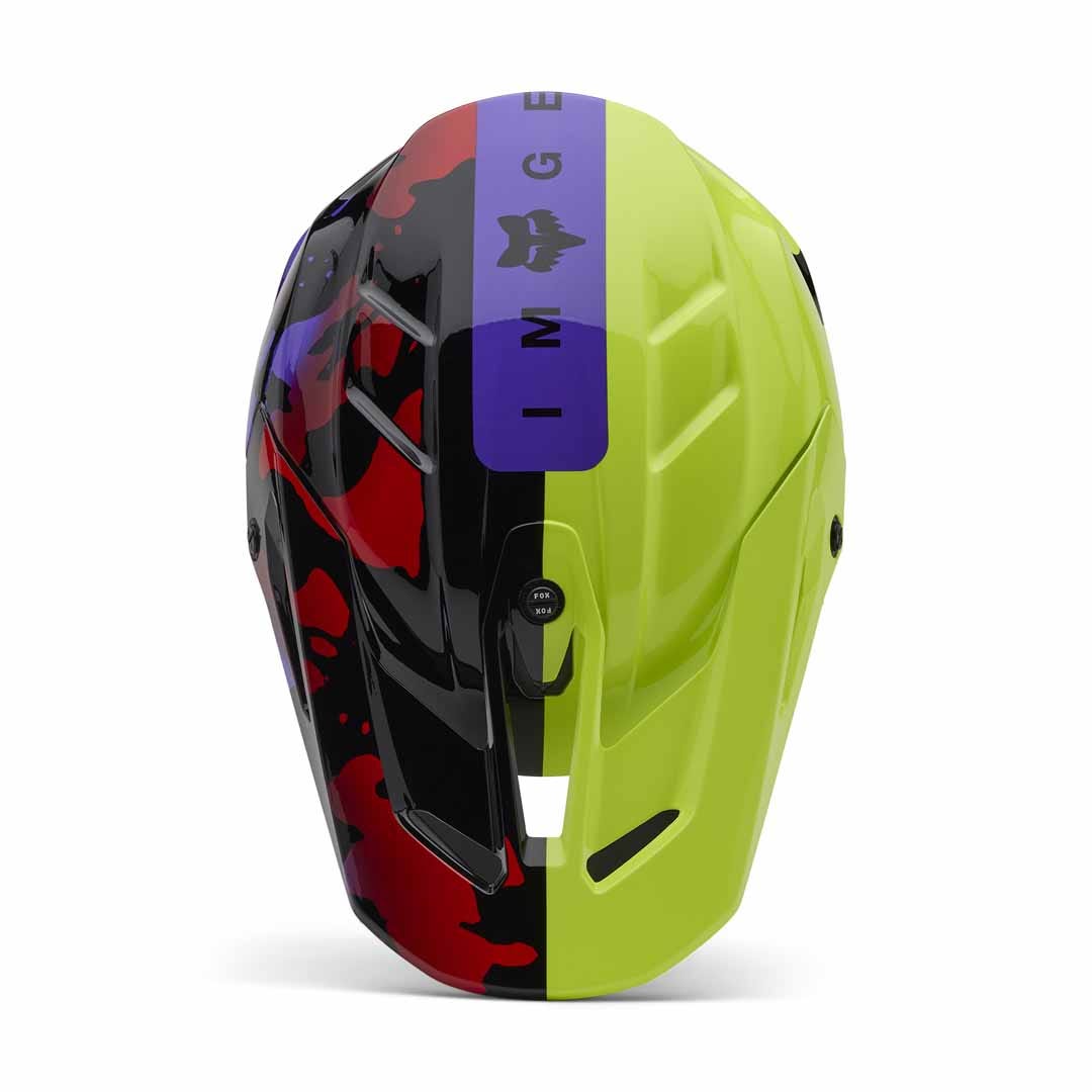 Fox V3 Throttle Fluro Yellow Helmet