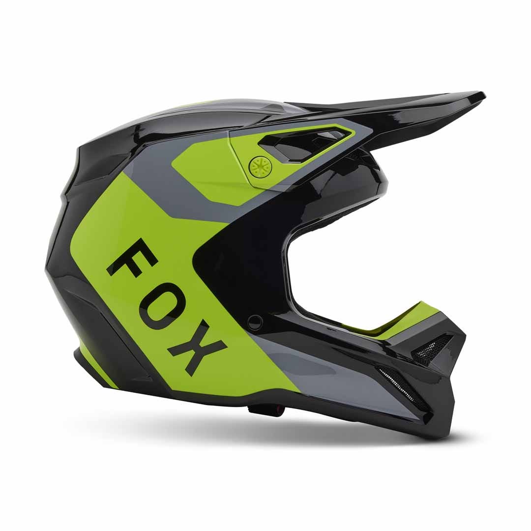 Fox V1 Lean Grey/Yellow Helmet