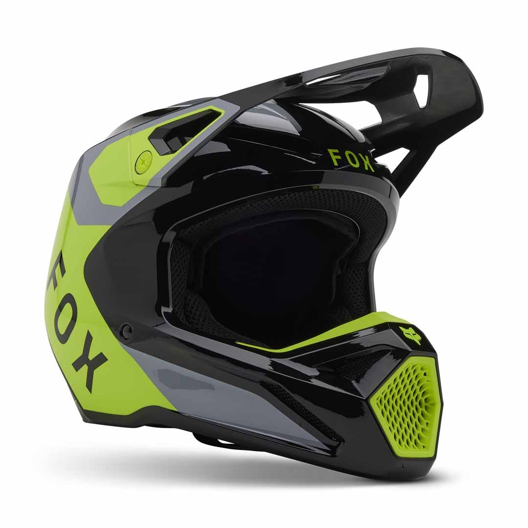 Fox V1 Lean Grey/Yellow Helmet