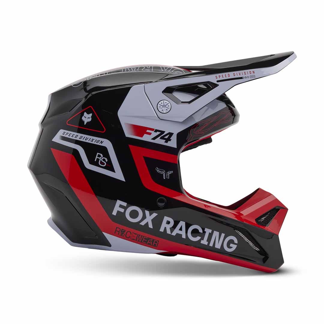 Fox V1 Race Spec Fluro Red Helmet