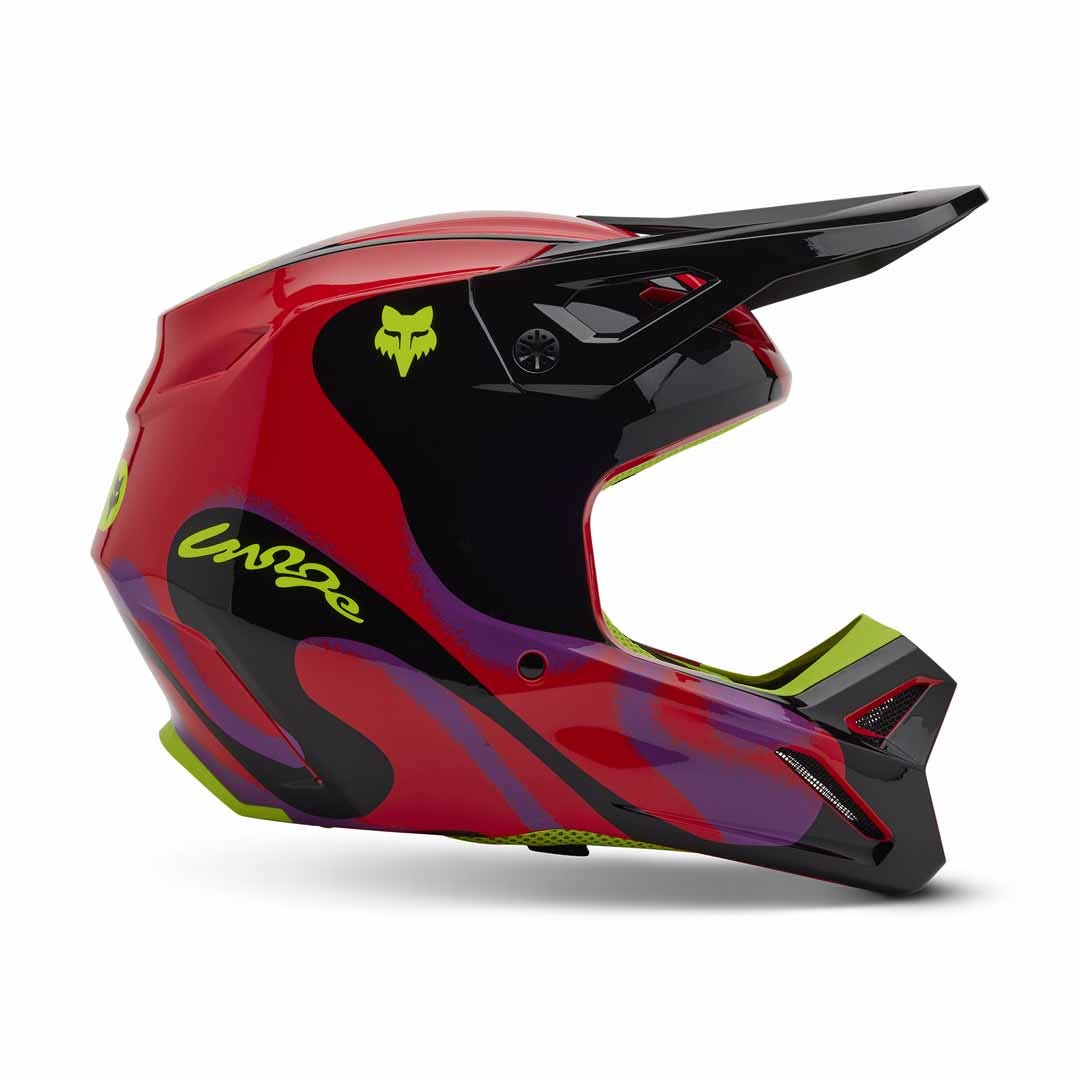 Fox V1 Emotion Fluro Red Helmet