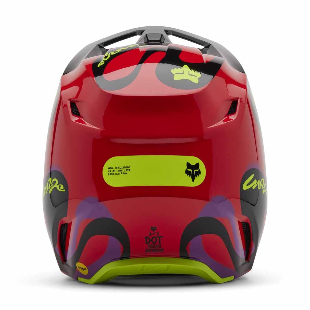 Fox V1 Emotion Fluro Red Helmet