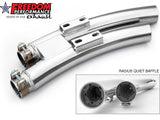 Freedom Performance FPE-AC00195 Quiet Mufflers for Sharp Curve Radius Exhaust w/Cross-Over Chamber for Sportster 04-21