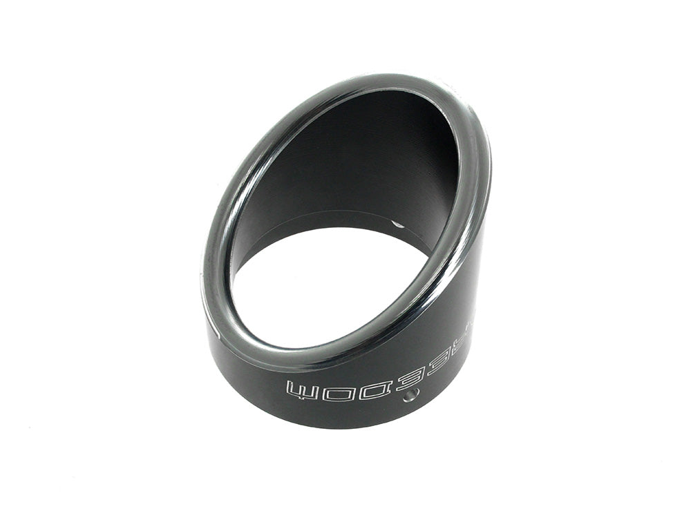 Freedom Performance FPE-AC00225 4.5" Turnout Slash Tip Billet End Cap Sculpted Black