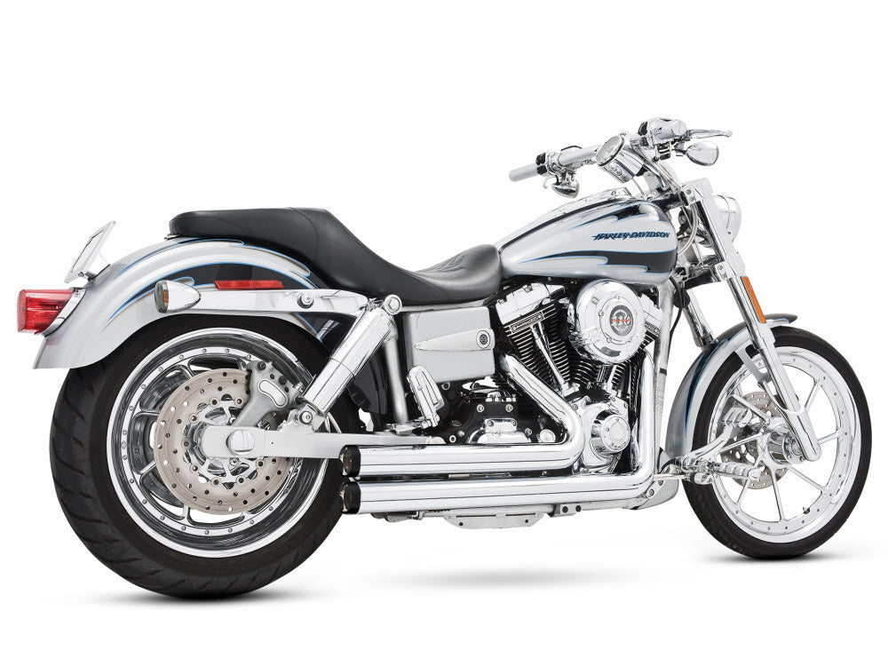 Freedom Performance FPE-HD00018 Independence Shorty Exhaust Chrome w/Chrome End Caps for Dyna 91-05