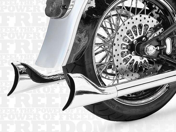 Freedom Performance FPE-HD00202 True Dual 33" SharkTail Exhaust Chrome for Softail 97-06