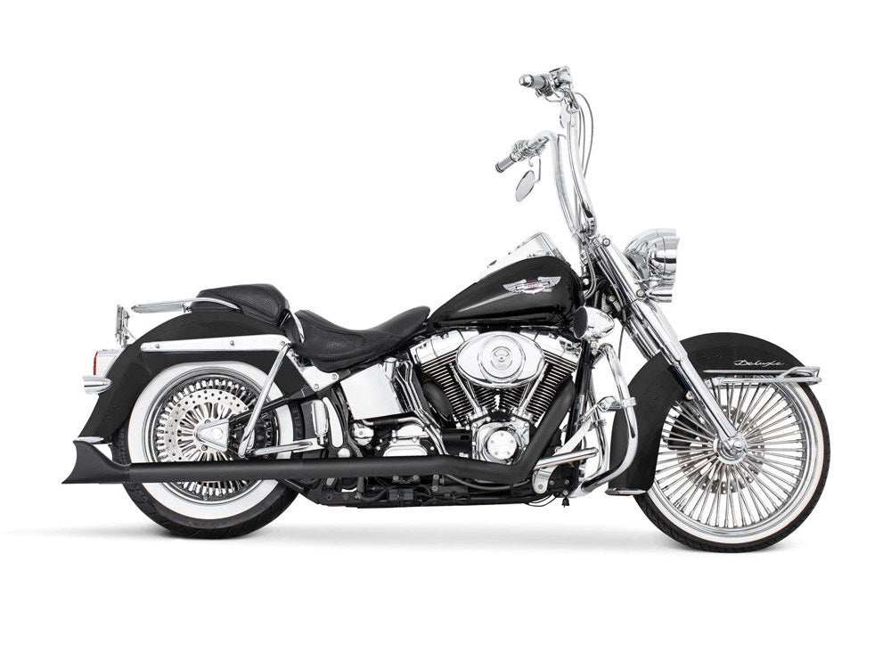 Freedom Performance FPE-HD00322 True Dual 33" SharkTail Exhaust Black for Softail 07-17