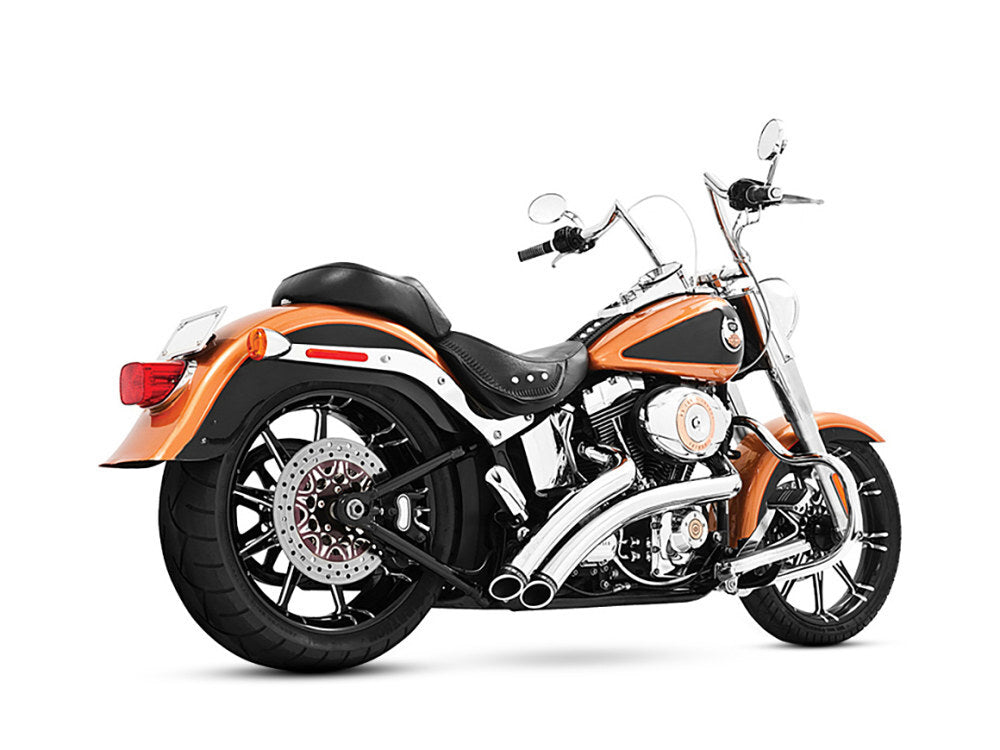 Freedom Performance FPE-HD00396 Radical Radius Exhaust Chrome w/Chrome End Caps for Softail 86-17