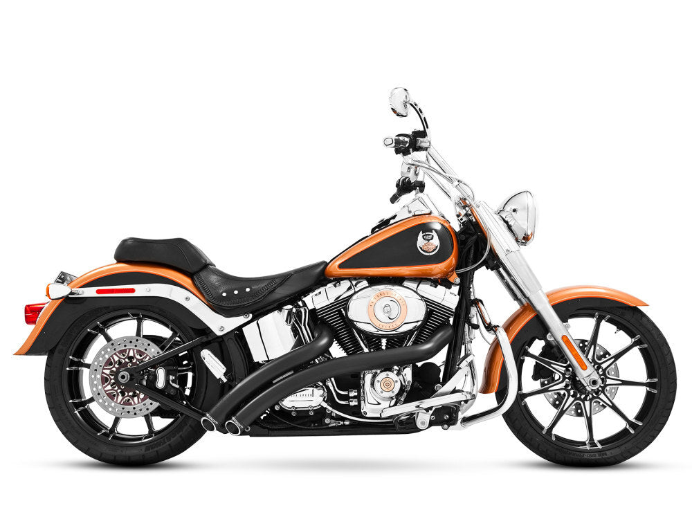 Freedom Performance FPE-HD00397 Radical Radius Exhaust Black w/Black End Caps for Softail 86-17