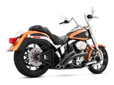 Freedom Performance FPE-HD00397 Radical Radius Exhaust Black w/Black End Caps for Softail 86-17