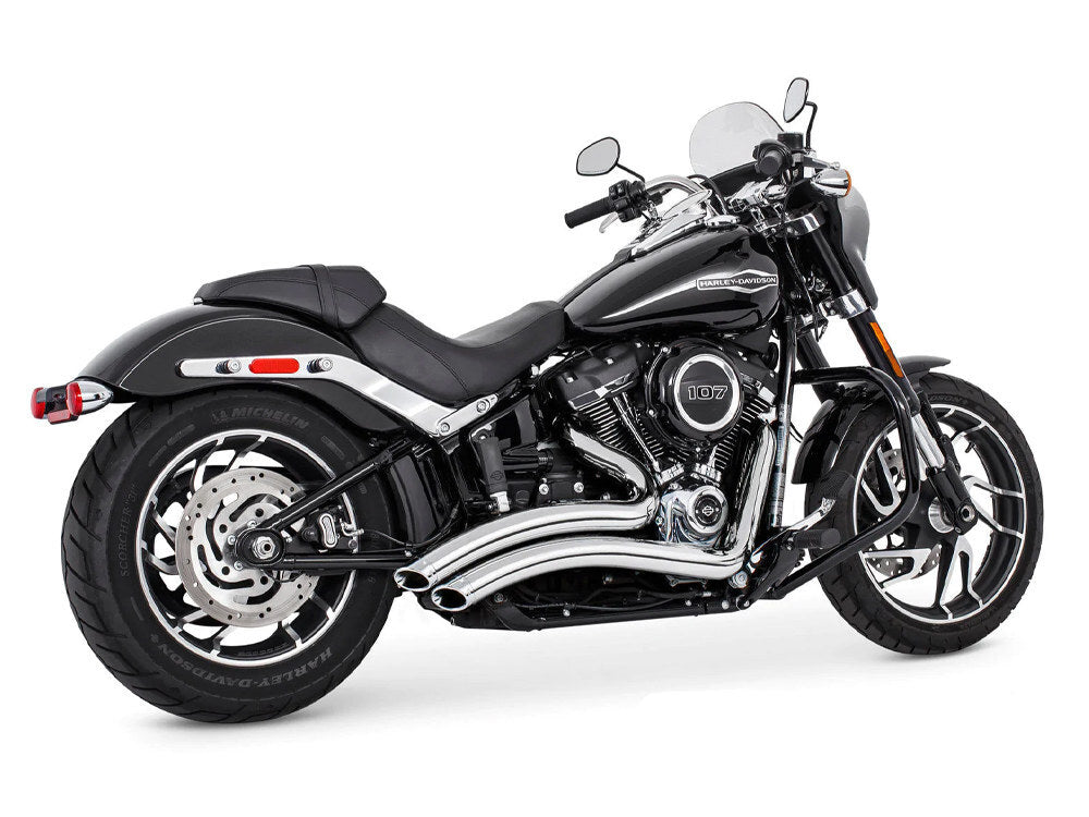 Freedom Performance FPE-HD00424 Sharp Curve Radius Exhaust Chrome w/Chrome End Caps for Softail 86-17