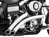 Freedom Performance FPE-HD00438 Radical Radius Exhaust Chrome w/Black End Caps for Dyna 06-17/Dyna Switchback 12-16