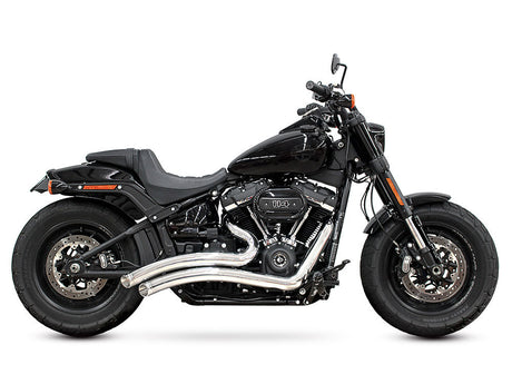 Freedom Performance FPE-HD00701A Sharp Curve Radius Exhaust Chrome w/Chrome End Caps for Harley-Davidson Softail 18-Up w/Non-240 Rear Tyre