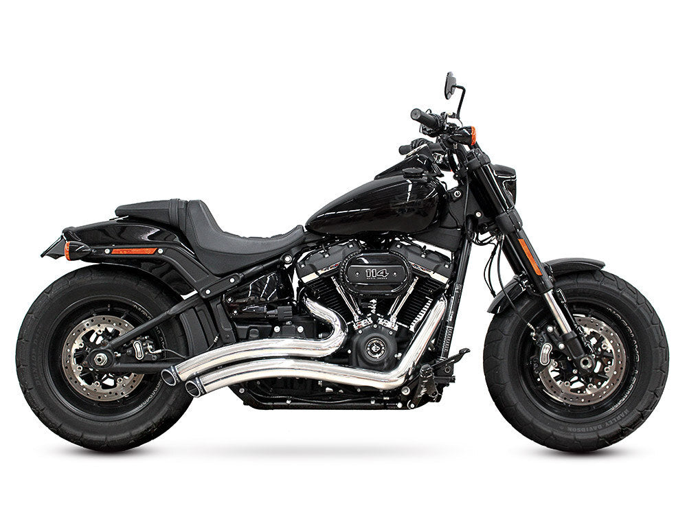 Freedom Performance FPE-HD00702 Sharp Curve Radius Exhaust Chrome w/Black End Caps for Softail 18-Up