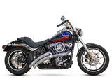 Freedom Performance FPE-HD00707 Radical Radius Exhaust Chrome w/Chrome End Caps for Softail 18-Up