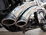 Freedom Performance FPE-HD00708 Radical Radius Exhaust Chrome w/Black End Caps for Softail 18-Up