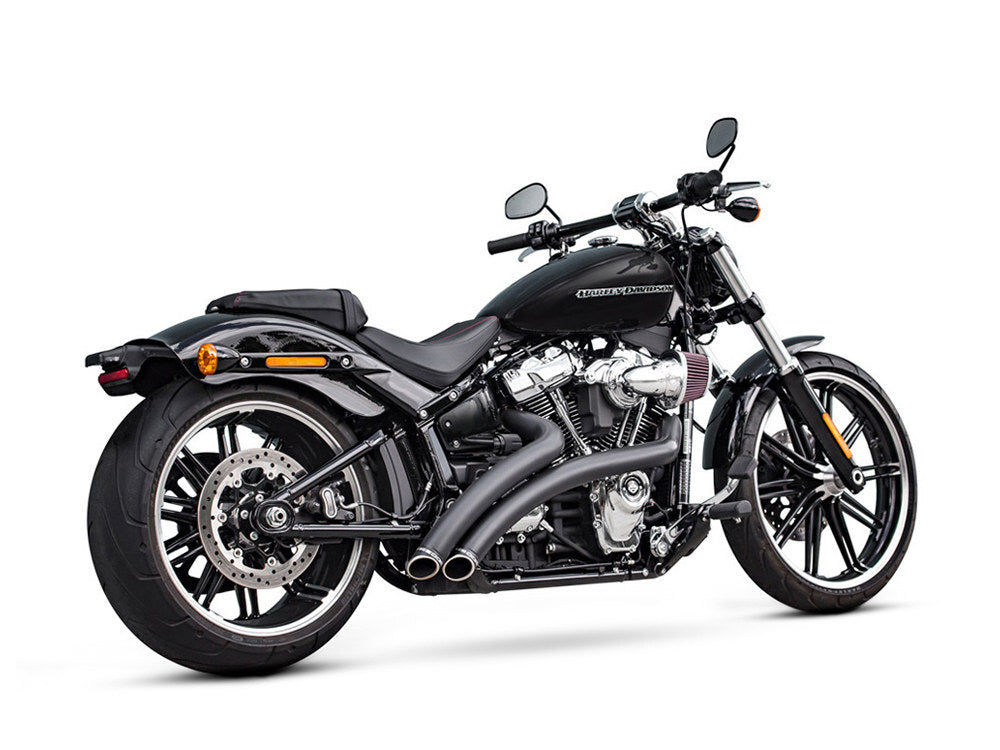 Freedom Performance FPE-HD00709 Radical Radius Exhaust Black w/Black End Caps for Softail 18-Up