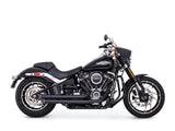 Freedom Performance FPE-HD00743 Independence Staggered Slash Exhaust Black w/Black End Caps for Softail 18-Up