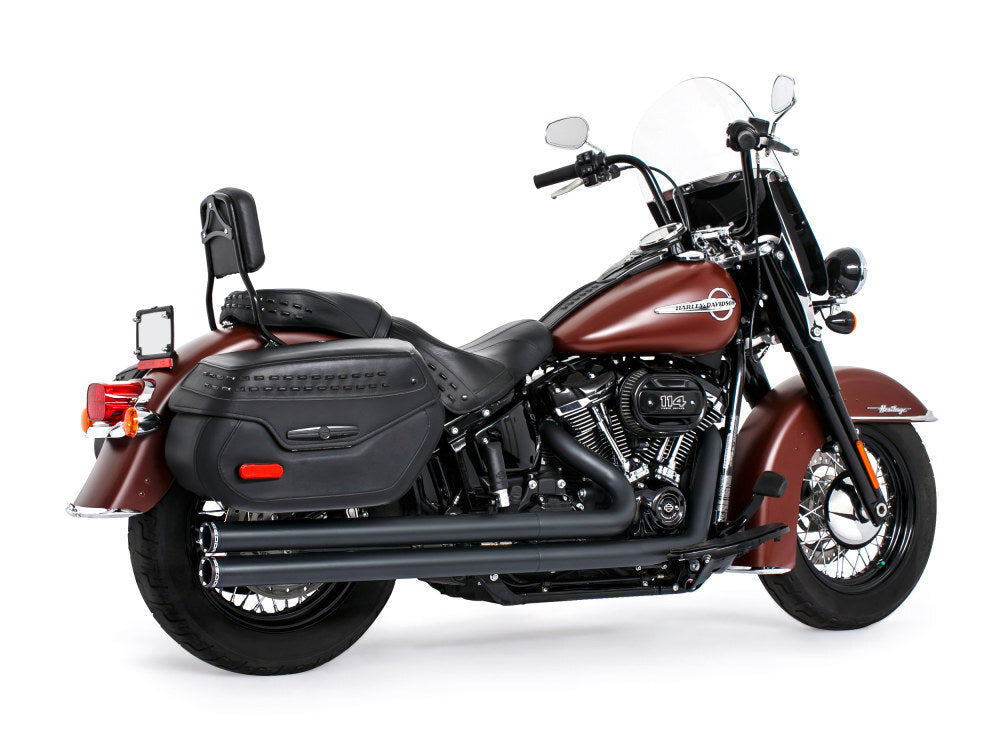 Freedom Performance FPE-HD00753 Independence Long Exhaust Black w/Black End Caps for Softail 18-Up