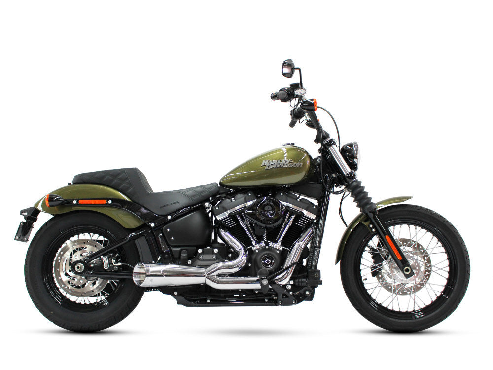 Freedom Performance FPE-HD00813 Combat Shorty 2-1 Exhaust Chrome w/Chrome End Cap for Softail 18-Up