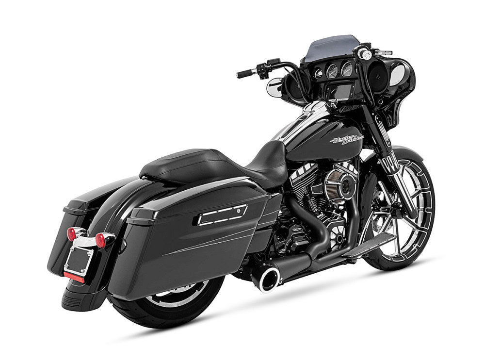 Freedom Performance FPE-HD00848 Turnout 2-1 Exhaust Black w/Black Tip for Touring FLH 17-Up