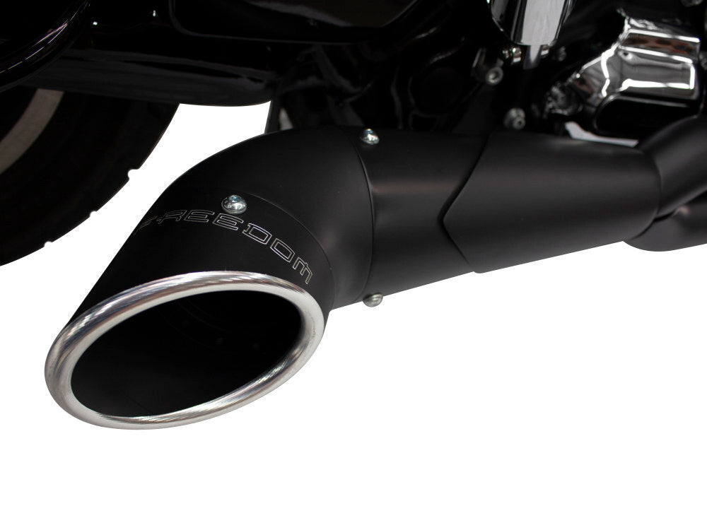 Freedom Performance FPE-HD00848 Turnout 2-1 Exhaust Black w/Black Tip for Touring FLH 17-Up