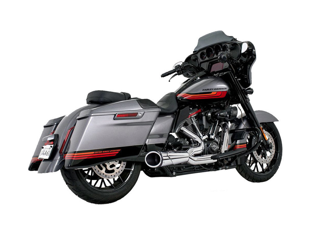 Freedom Performance FPE-HD00852 Combat 2-1 Exhaust Chrome w/Black End Cap for Touring 17-Up