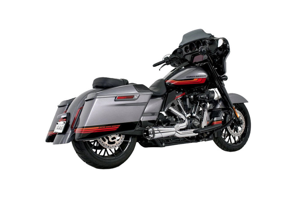 Freedom Performance FPE-HD01071 American Outlaw Shorty 2-1 Exhaust Chrome w/Black End Cap for Touring 17-Up