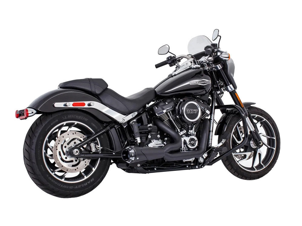 Freedom Performance FPE-HD01077 American Outlaw Shorty 2-1 Exhaust Black w/Black End Cap for Softail 86-17