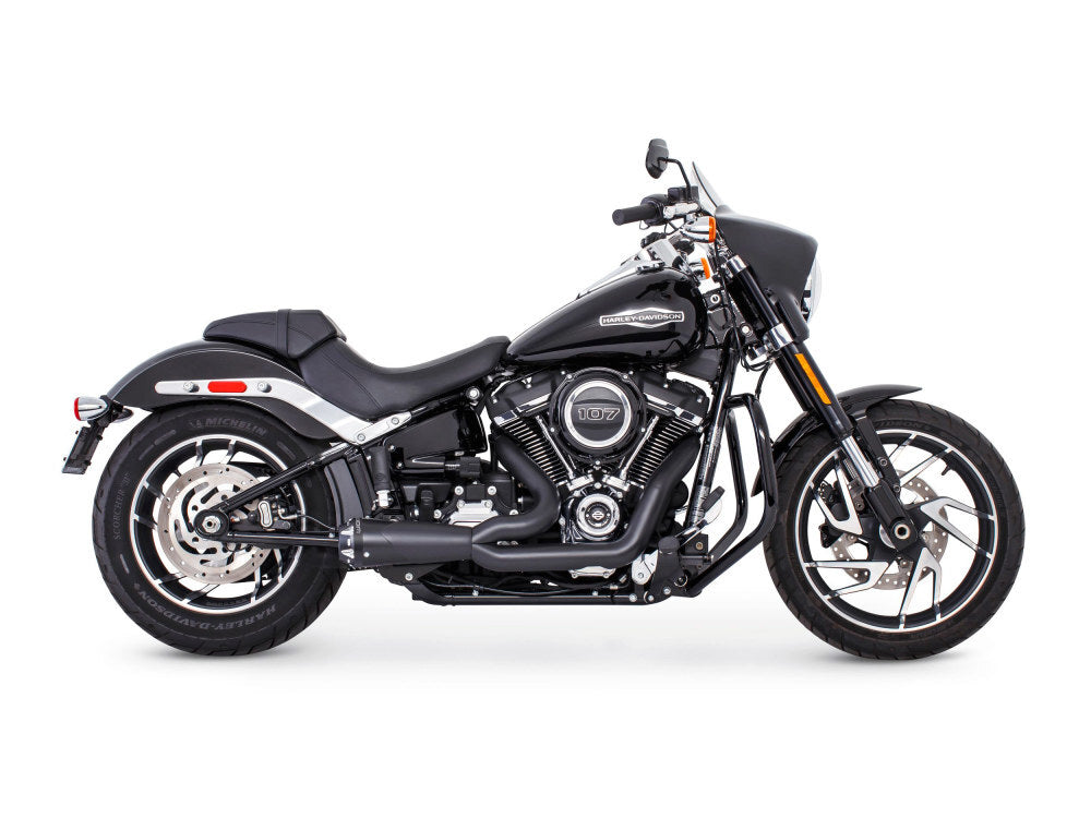 Freedom Performance FPE-HD01082 American Outlaw Shorty 2-1 Exhaust Black w/Black End Cap for Softail 18-Up