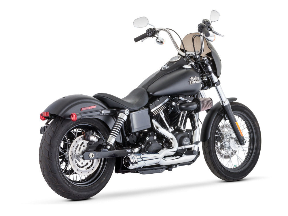 Freedom Performance FPE-HD01090 American Outlaw Shorty 2-1 Exhaust System Chrome w/Chrome End Cap for Dyna 06-17