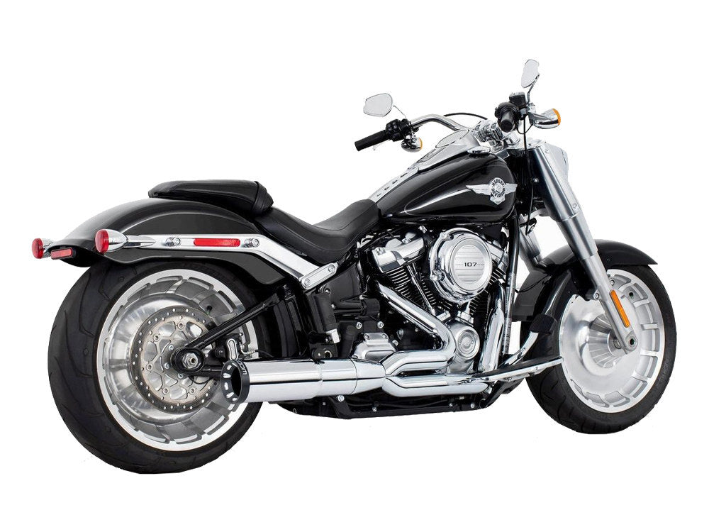 Freedom Performance FPE-HD01117 Union 2-1 Two Step Exhaust Chrome w/Black End Cap for Softail 18-Up