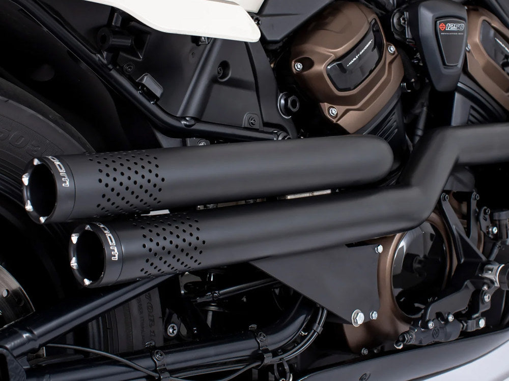 Freedom Performance FPE-HD02131 Independence Perforated High Exhaust Black w/Black End Caps for Sportster S 21-Up