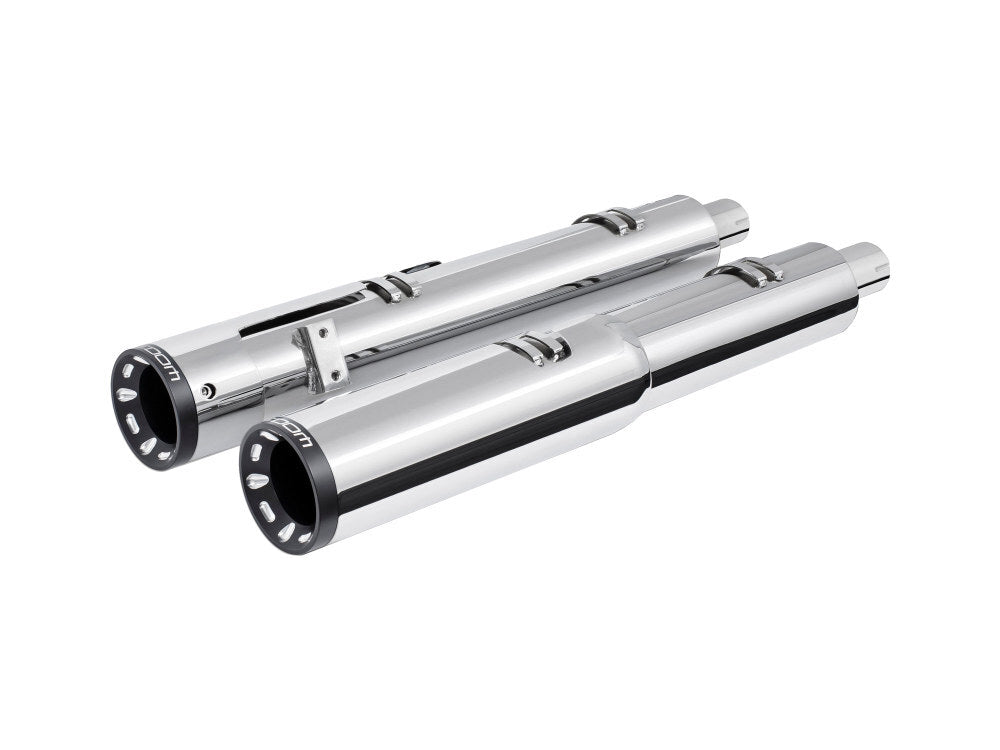 Freedom Performance FPE-IN00198 4.5" Slip-On Mufflers Chrome w/Sculpted Straight End Caps for Indian Big Twin 14-Up w/Hard Saddle Bags