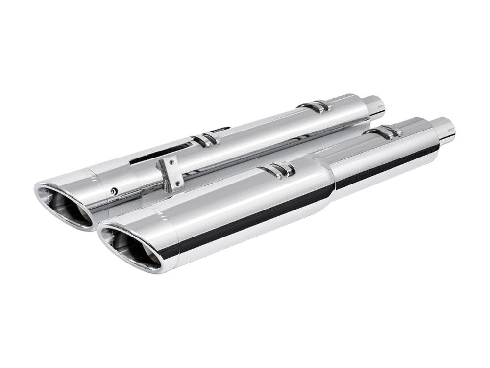 Freedom Performance FPE-IN00207 4.5" Slip-On Mufflers Chrome w/Chrome Slash End Caps for Indian Big Twin 14-Up w/Hard Saddle Bags