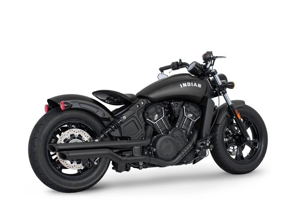 Freedom Performance FPE-IN00329 2.5" Slip-On Mufflers Black w/Black Slash End Caps for Indian Scout 15-Up