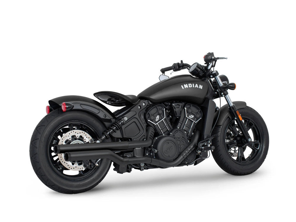 Freedom Performance FPE-IN00335 2.5" Slip-On Mufflers Black w/Black Straight End Caps for Indian Scout 15-Up