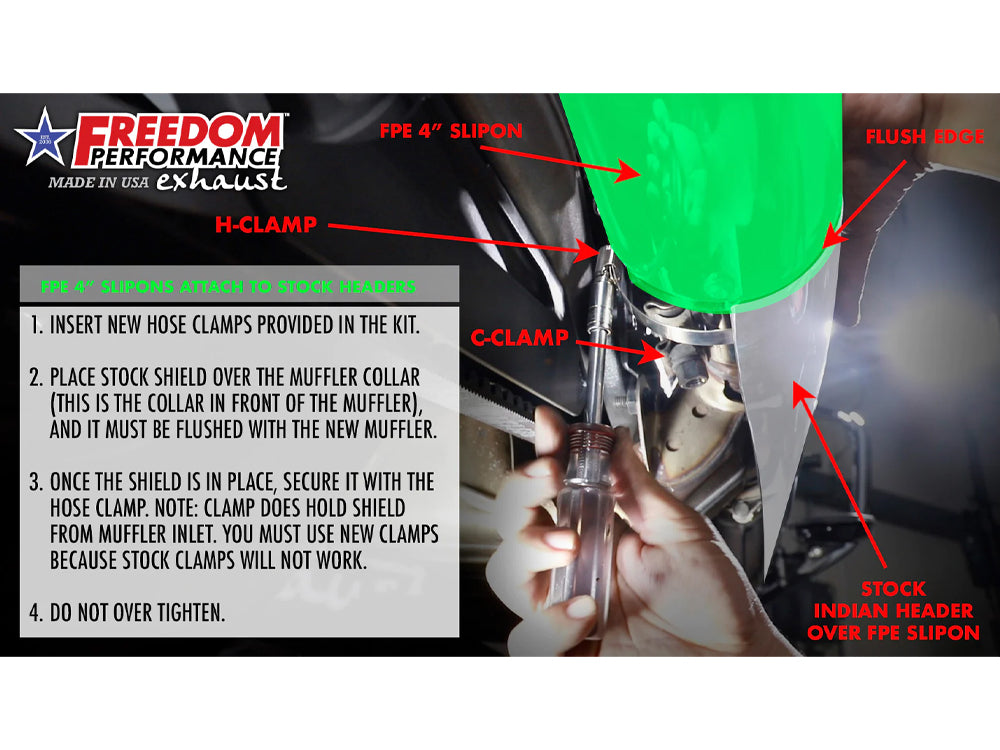 Freedom Performance FPE-IN00357 4" Slip-On Mufflers Black w/Black Liberty End Caps for Indian Scout 15-Up