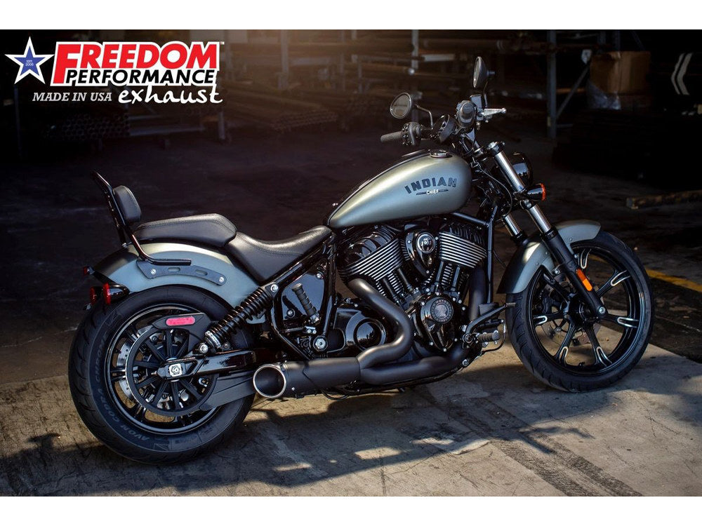 Freedom Performance FPE-IN00405 Combat 2-1 Exhaust Black w/Black Tip for Indian Cruiser 22-Up