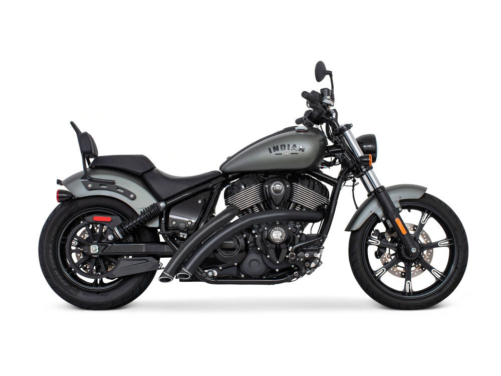 Freedom Performance FPE-IN00463 Radical Radius Exhaust Black w/Black End Caps for Indian Cruiser 22-Up