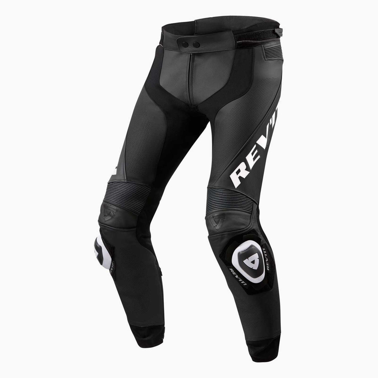 REV'IT! Apex Black/White Standard Leg Leather Pants