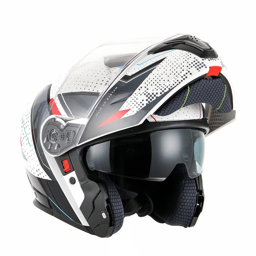 RXT 918 Flip-Up Fusion Gloss White/Black/Red Helmet