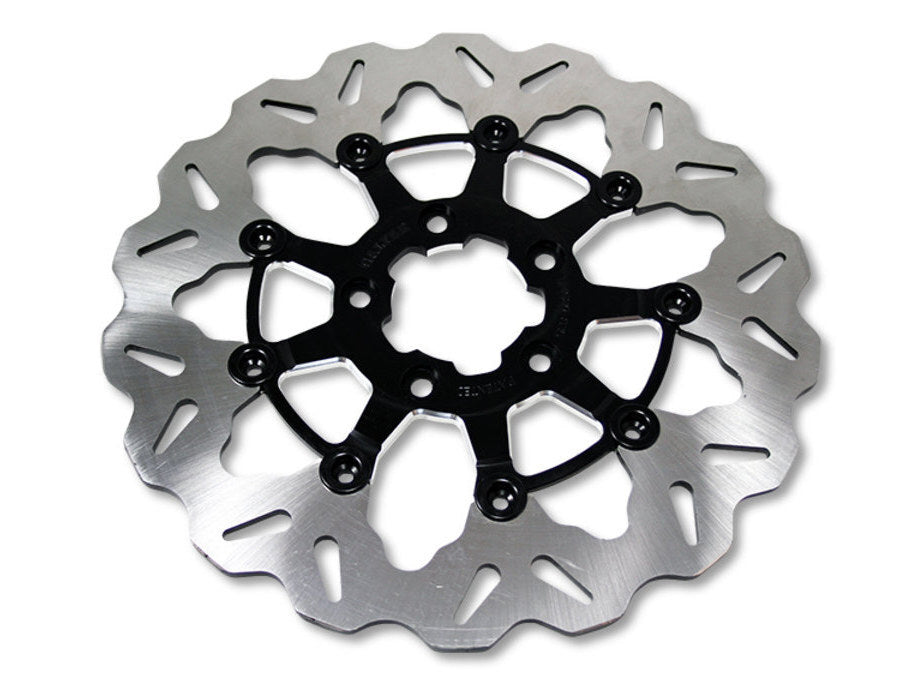 Galfer USA GAL-DF680CW-C 11.5" Front Wave Floating Disc Rotor w/Black Contrast Cut Carrier for Big Twin/Sportster 00-14