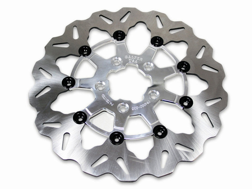 Galfer USA GAL-DF681CW-P 11.5" Rear Floating Wave Disc Rotor w/Anodized Silver Carrier for Big Twin 00-Up/Sportster 00-10