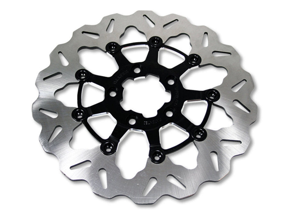 Galfer USA GAL-DF681CWS-C 11.8" Rear Floating Wave Disc Rotor w/Black Contrast Cut Carrier for Touring 08-Up