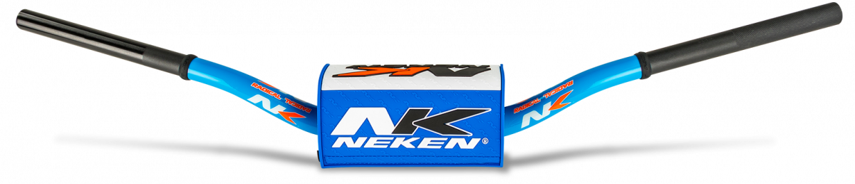 Neken Radical Design Handlebar 85cc High (Conical Design/Length 754mm/Height 139mm/Sweep 72mm) Blue/White w/Light Blue Pad