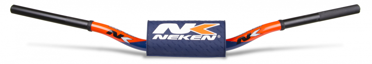 Neken Radical Design Handlebar 85cc High (Conical Design/Length 754mm/Height 139mm/Sweep 72mm) Orange/Blue w/Blue Pad