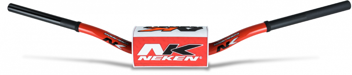 Neken Radical Design Handlebar 85cc High (Conical Design/Length 754mm/Height 139mm/Sweep 72mm) Red w/Red/White Pad