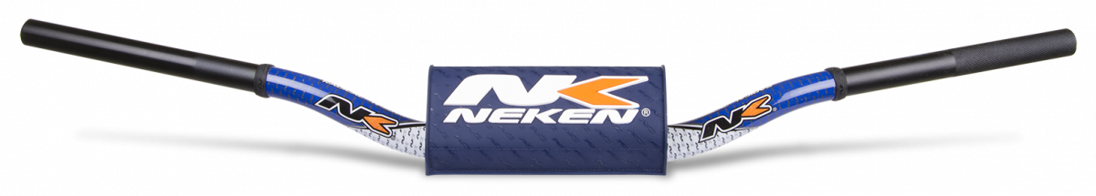 Neken Radical Design Handlebar 85cc High (Conical Design/Length 754mm/Height 139mm/Sweep 72mm) White/Blue w/Blue Pad