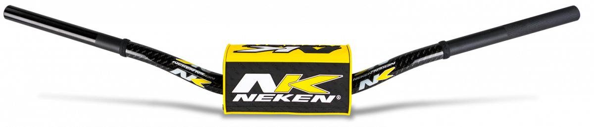 Neken Radical Design Handlebar 85cc High (Conical Design/Length 754mm/Height 139mm/Sweep 72mm) Black w/Yellow/Black Pad